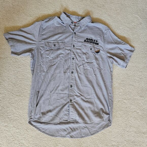 Harley Davidson Gray Button Down Men's XL Shirt Geniune MotorClothes - Picture 1 of 7